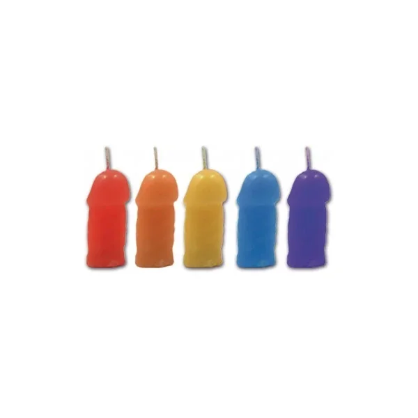 Rainbow Pecker Party Candles – 5 Pack