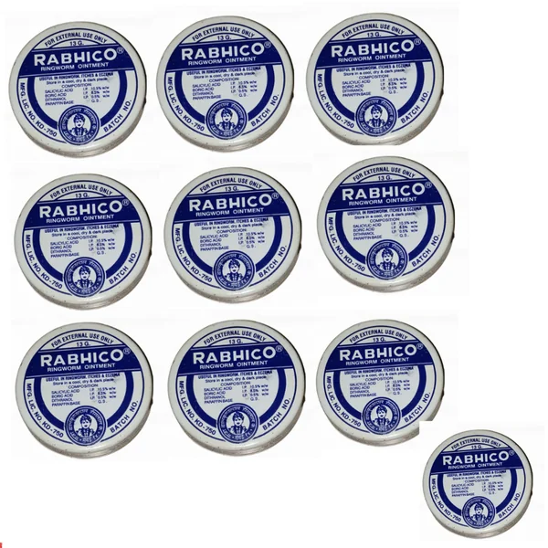 RAJA BALKRISHNA LAL HIRALAL COMPANY RABHICO RINGWORM OINTMENT (Pack Of 10) (13g Each)