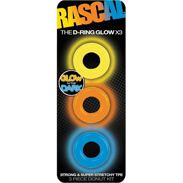 Rascal D Ring 3 PK Glow Yellow/Orange/Blue
