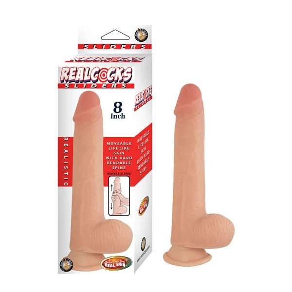 REAL COCKS SLIDERS 8IN FLESH