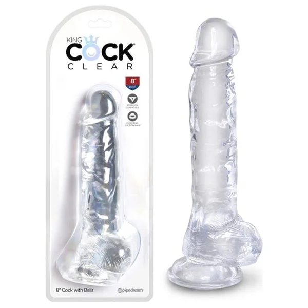Realistic dildo - Pipedream - King Cock Clear 8" Cock with Balls