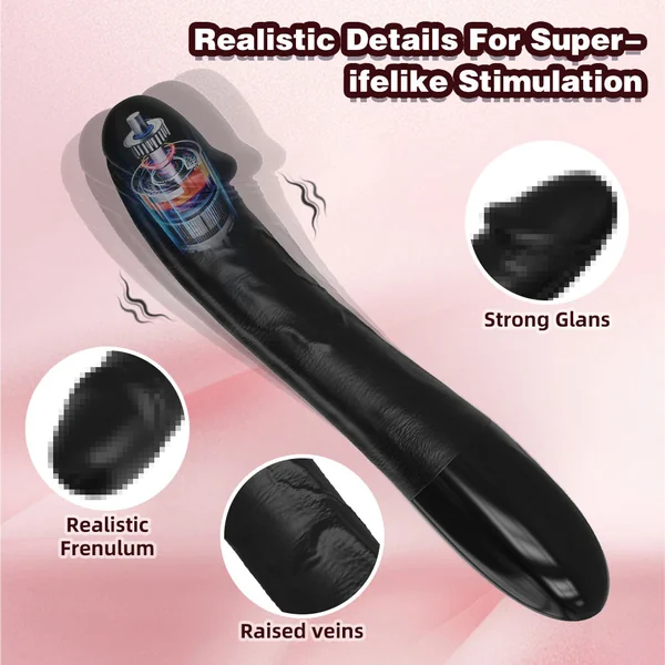 Realistic Glan Black Dildo G Spot Vibrator - Vibrating Panties Anal Dildo Sex Toys for Women