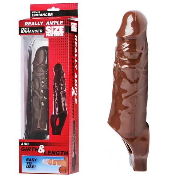 Really Ample 8.5 Inch Brown Penis Enhancer Sheath by Size Matters