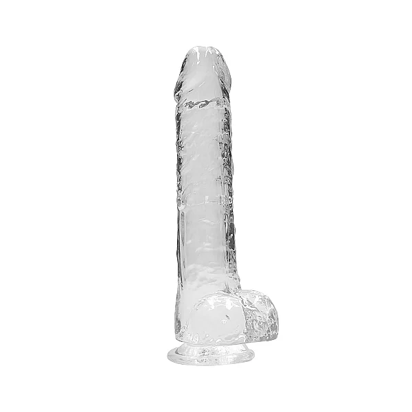 REALROCK 9IN REALISTIC DILDO W/ BALLS CRYSTAL CLEAR