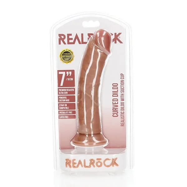 RealRock Realistic 7″ Curved Dildo – Tan