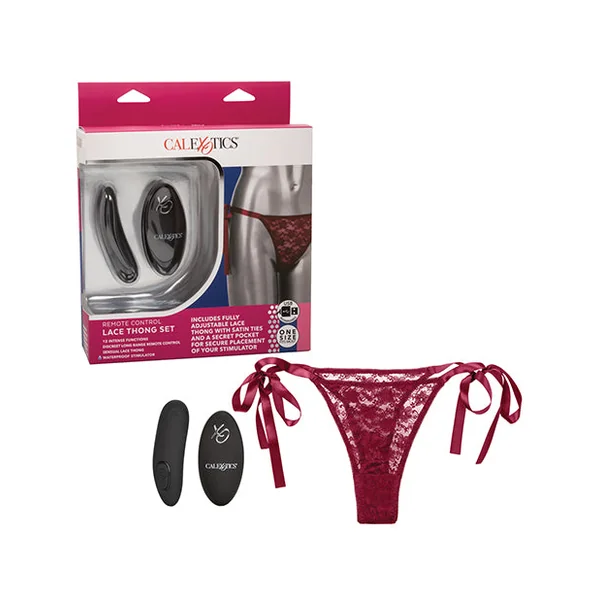 Remote Control Lace Thong Set