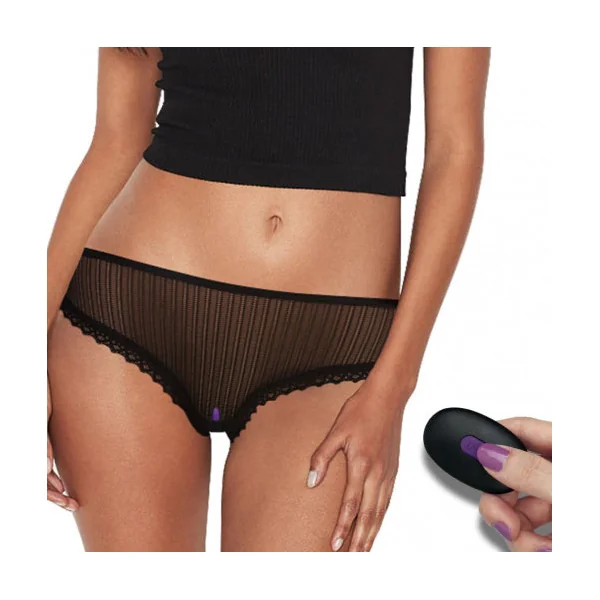 Remote controlled vibrating lace panties with an insertable bullet