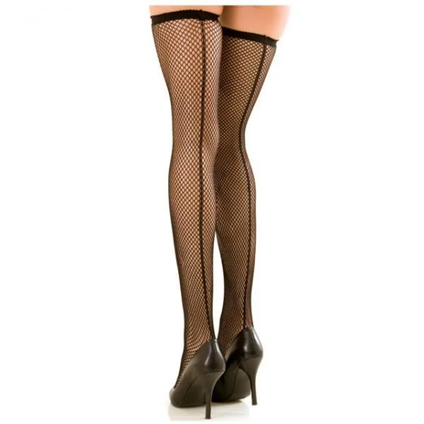 Rene Rofe Fishnet Thigh High Stocking With Back Seams