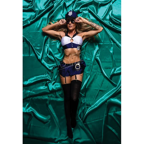 Role Play Cocky Cop 8 Pc Set Blue/white M/l