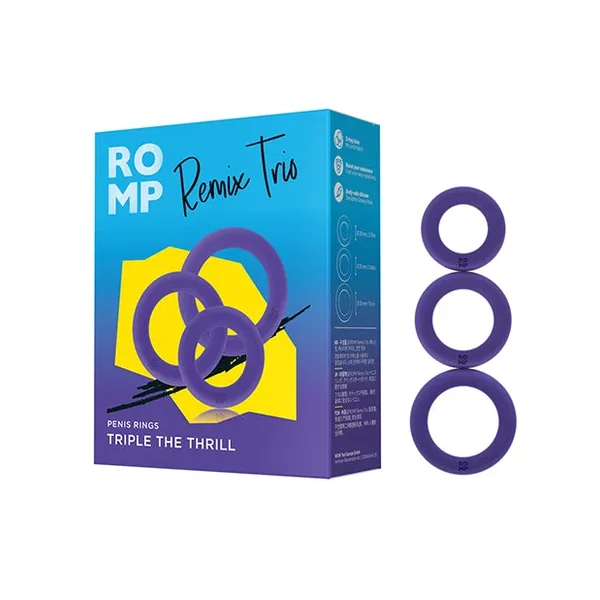 Romp Remix Trio Penis Ring Set of 3 – Purple