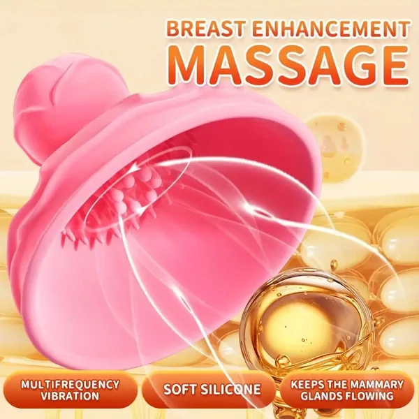Rose Breast Massager Vibrator Rechargeable Female Sex Toy Stimulator