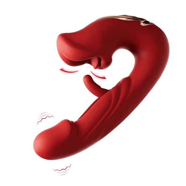 Rose Muncher Tapping G-Spot Vibrator Tongue Clitoral Stimulator