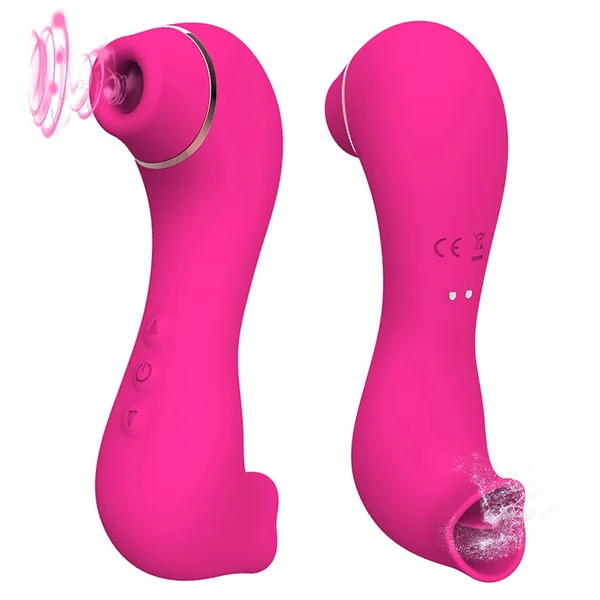 Rose Red Clit Sucking Vibrator - Tongue Licking Oral Sex Toys for Women Clitoral Stimulator