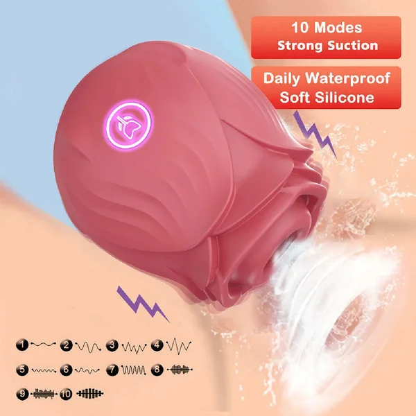 Rose Toy Vibrator for Women 10 Frequency Sucking