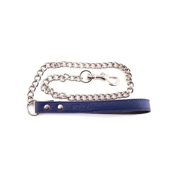Rouge Leather Chain Lead Blue
