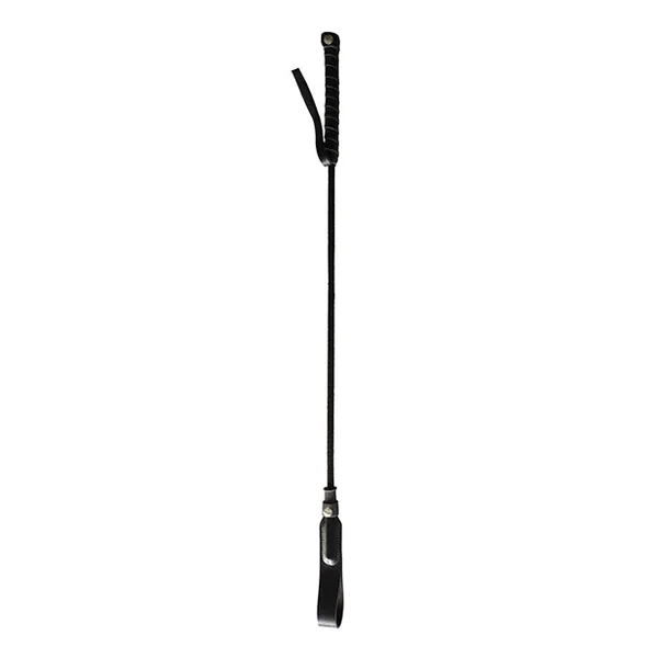 Rouge Long Riding Crop Slim Tip - Black
