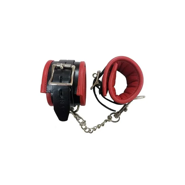 Rouge Padded Ankle Cuffs Black Red