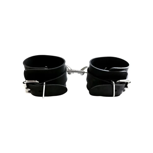 Rouge Rubber Wrist Cuffs Adjustable Black