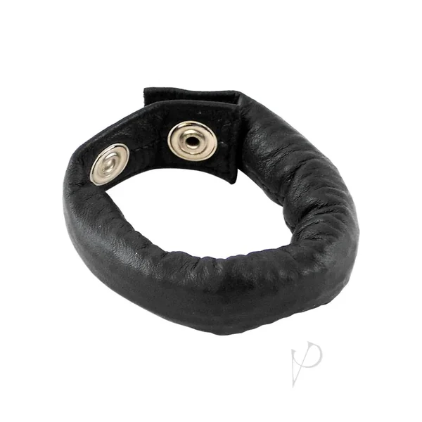 Rouge Weighted Adjustable Cock Strap Penis Ring Leather Black