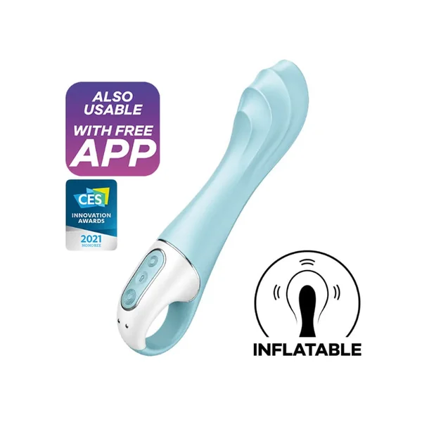 Satisfyer Air Pump Vibrator 5 Plus Inflatable G-Spot Vibrator - Blue