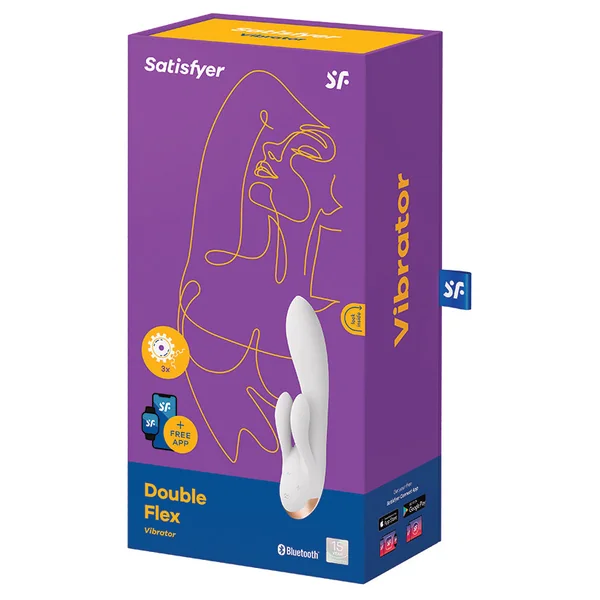 Satisfyer Double Flex Connect App Rabbit Vibrator - White