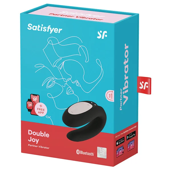 Satisfyer Double Joy Connect App Partner Vibrator - Black