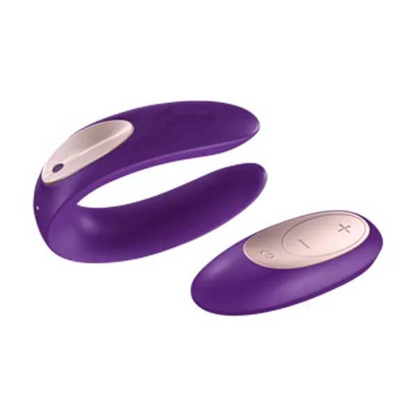 Satisfyer Double Plus Partner Vibrator w/ Remote – Purple