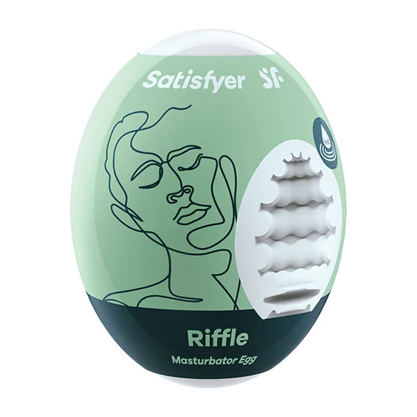 SATISFYER RIFFLE MASTURBATOR EGG LIGHT GREEN (NET)