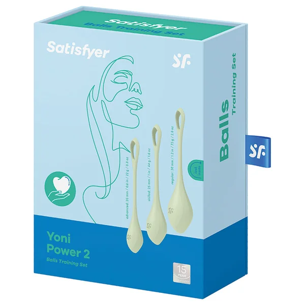 Satisfyer Yoni Power 2 Balls Training Set - Light Green