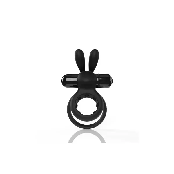 Screaming O 4B Ohare Vibrating Rabbit Double Cock Ring, Black