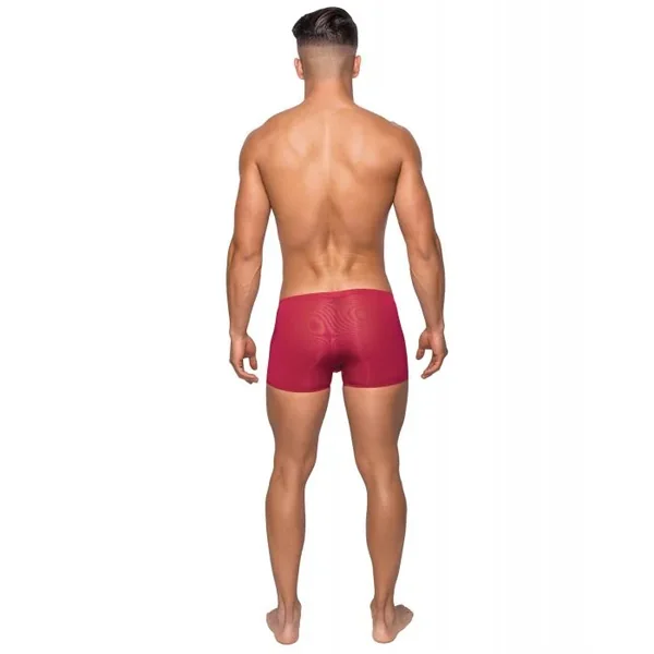 Seamless Sleek Short w/Sheer Pouch Red SM