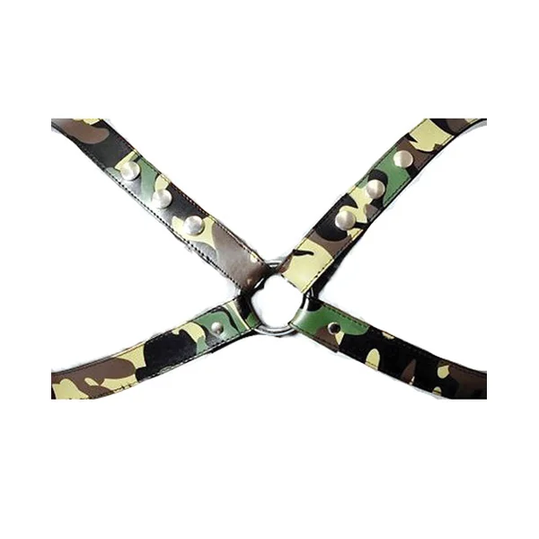 Sensual Sin Leather X Harness - Camo Small-medium