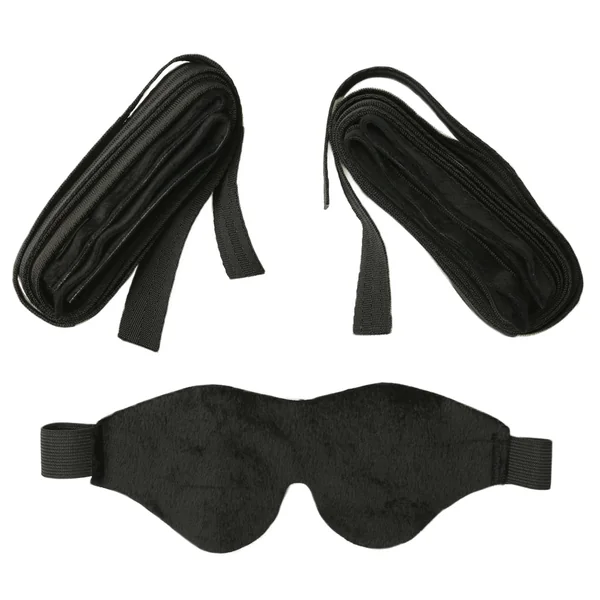 Sex & Mischief Our First Bondage Kit With Cuffs, Tether & Blindfold