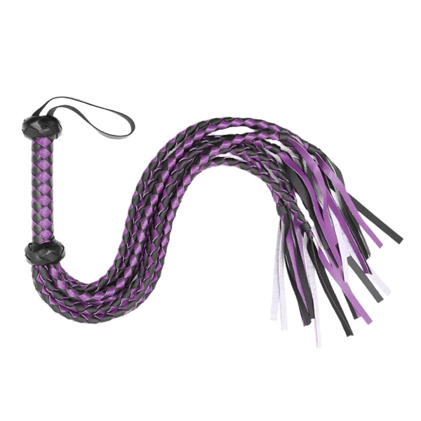 Sexyland Black & Purple Soft Braided Vegan Faux Leather Flogger