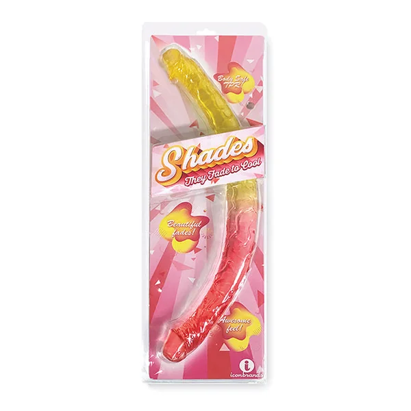 Shades Jelly Tpr Gradient Double Dong - Pink-yellow