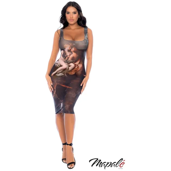 Sheer Tattoo Lace Up Dress by Maple