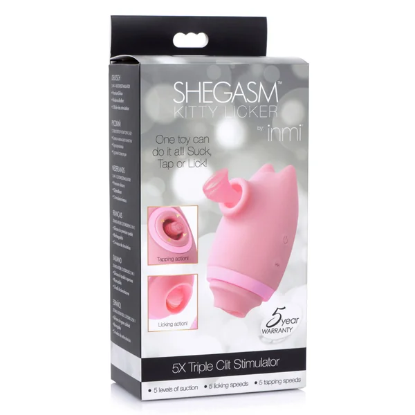 Shegasm Kitty Licker 5x Triple Clit Stimulator - Pink