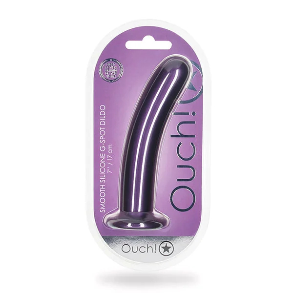 Shots Ouch 7" Smooth G-spot Dildo - Metallic Purple