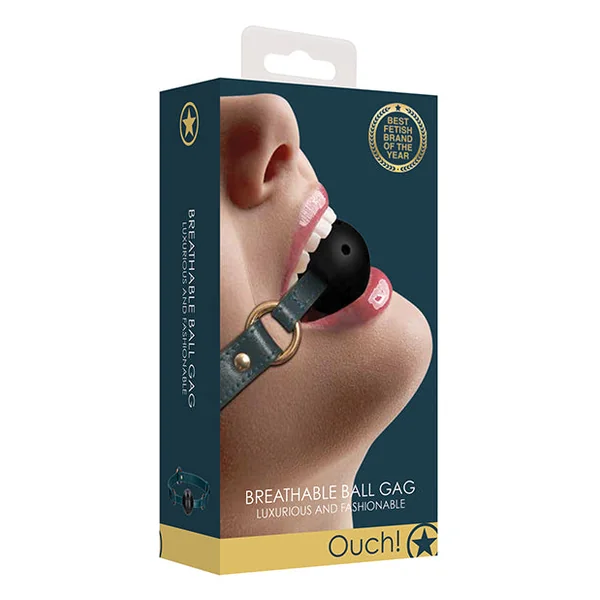 Shots Ouch Halo Breathable Ball Gag - Green