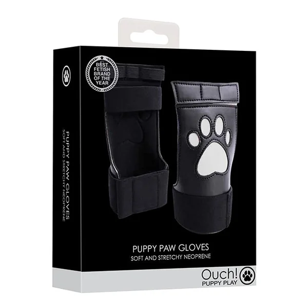 Shots Ouch Puppy Play Puppe Play Paw Cut-out Gloves - White