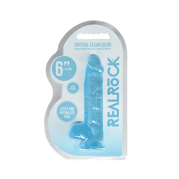 Shots – Real Rock 6″ Dildo with Balls – Blue