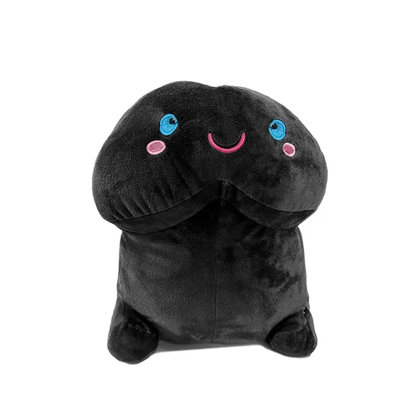Shots Short Penis Plushie - Black 8" / 20 cm