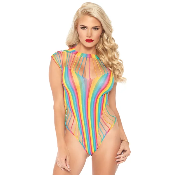 Shredded Opaque Cut Out Teddy - One Size - Rainbow