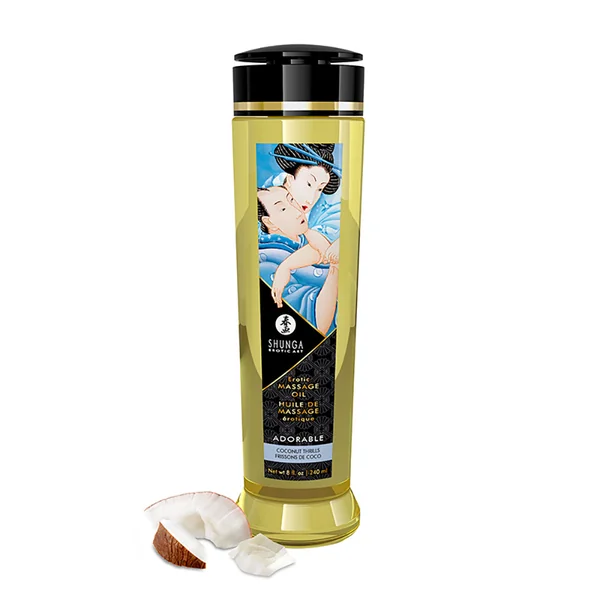Shunga – Erotic Massage Oil 8.4oz – Adorable Coconut Thrills