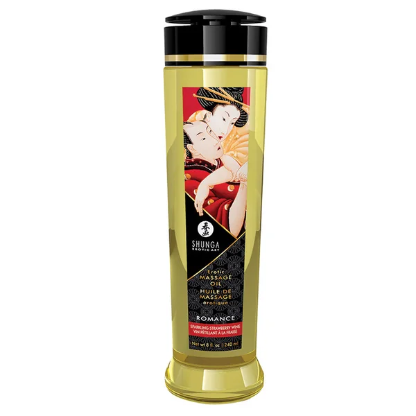 Shunga Erotic Massage Oil - Sparkling Strawberry Wine 8oz