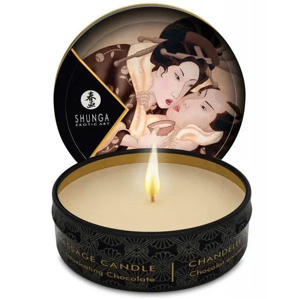 Shunga Excitation Mini Candlelight Massage Candle – 1 oz Intoxicating Chocolate