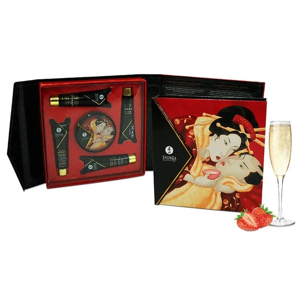Shunga Geisha’s Secret Sparkling Strawberry Wine Collection Set
