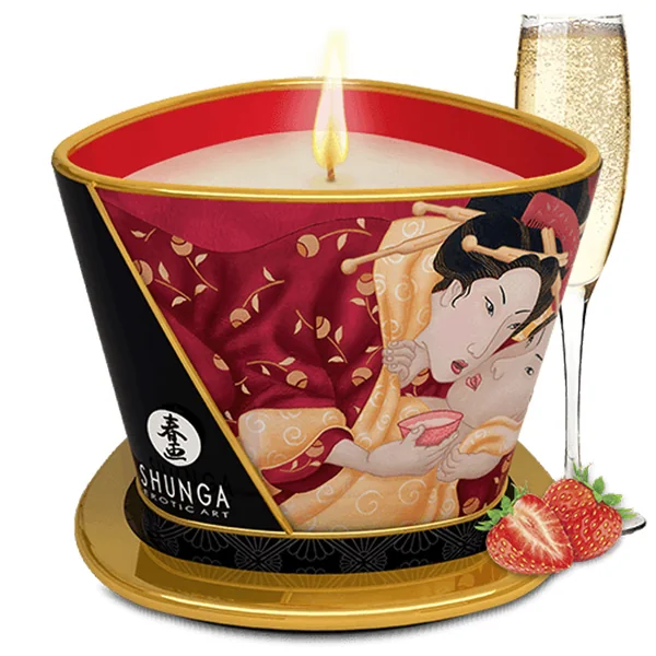 Shunga – Massage Candle 5.7oz – Sparkling Strawberry Wine