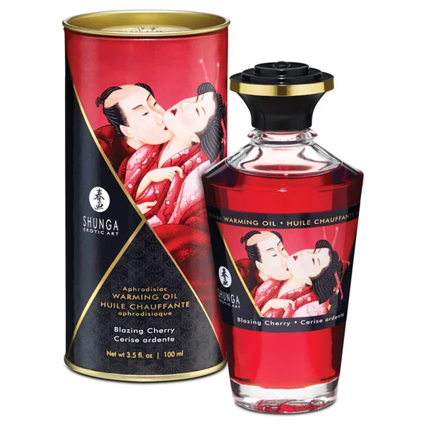 Shunga Warming Oil - 3.5 Oz Midnight Sorbet
