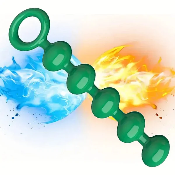 Silicone Anal Bead With 5 Balls Green Butt Plug Anal Sex Toy Pull Ring